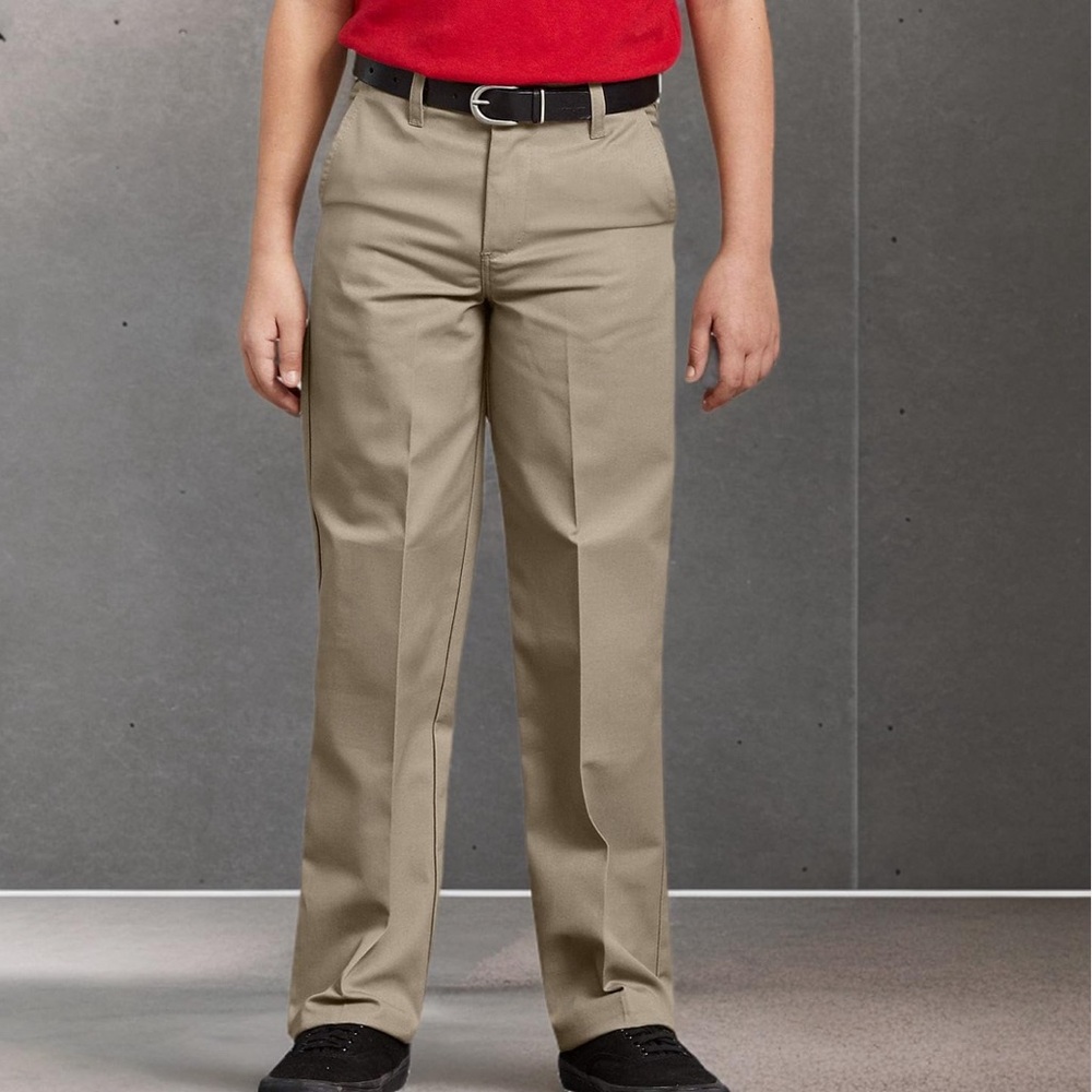 Dickies Boy’s Flat Front Classic Fit Husky Uniform Pants (2 pairs)